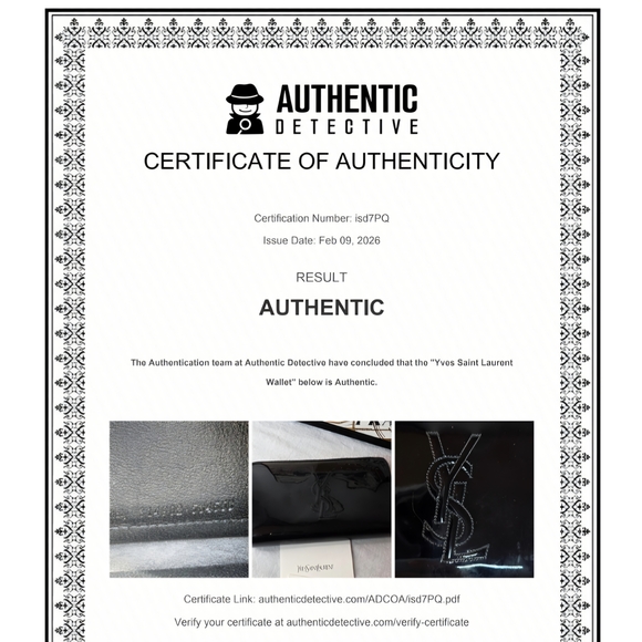 Yves Saint Laurent Patent Leather Wallet with COA - Picture 14 of 15